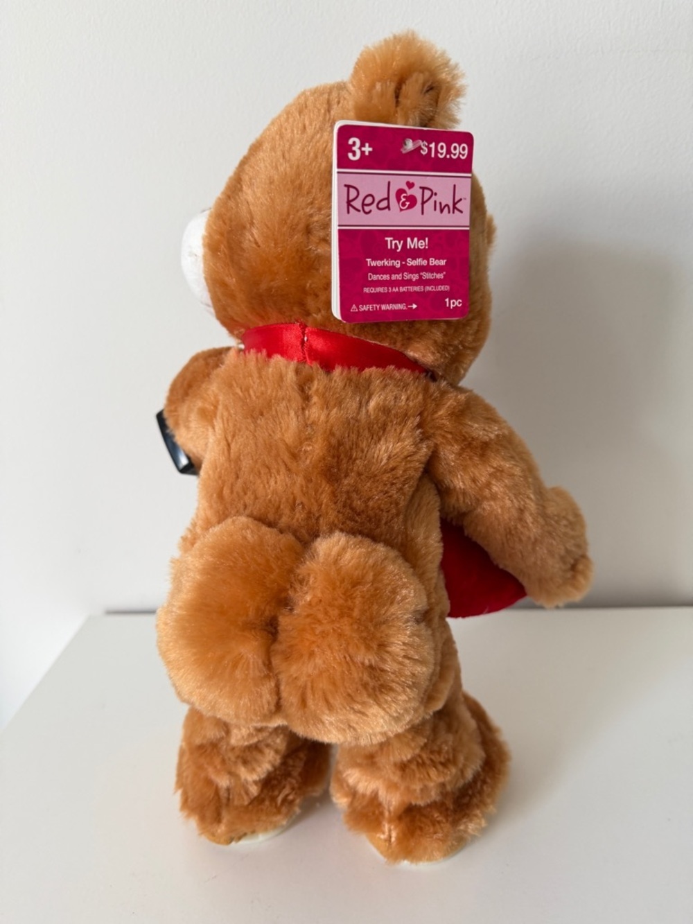 Brown Plush Bear with Heart and Attached Electronic Accessory - Brown - Picture 4 of 4